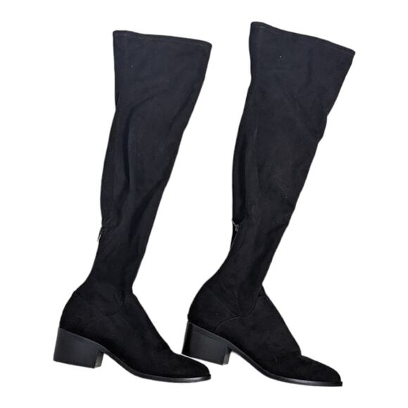 Steve Madden Garren Above Knee Boot Black Faux Suede Fabric Size  9 - Picture 10 of 12